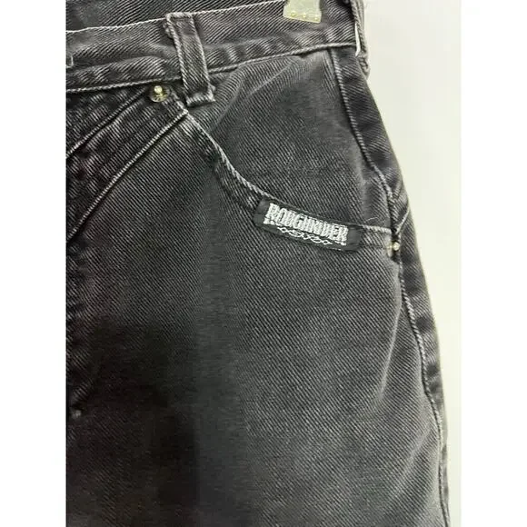 Vintage RoughRider Black wash denim jeans Waist size 26in - Picture 3 of 6